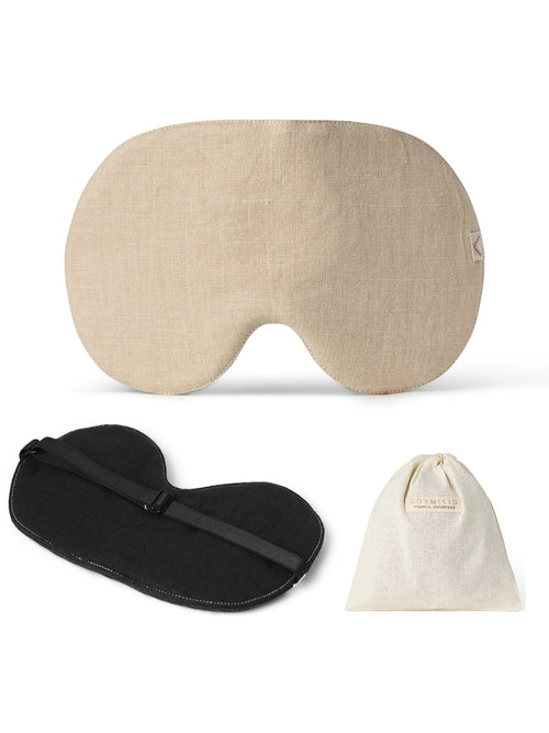 Beige Linen Sleep Mask